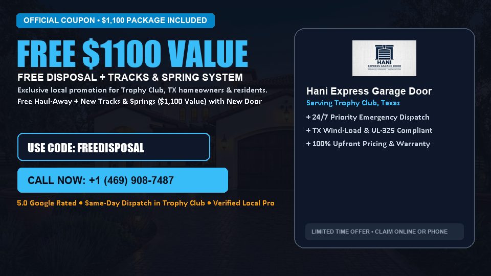 Hani Express Garage Door FREE Haul-Away & Heavy-Duty Tracks with New Door in Trophy Club, TX